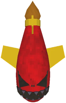 Finned bomb with a toothed nose